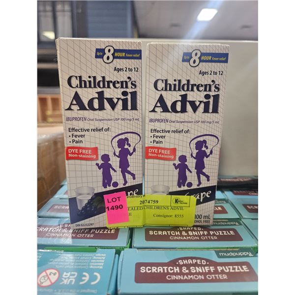 2 NEW SEALED CHILDRENS ADVIL DYE FREE