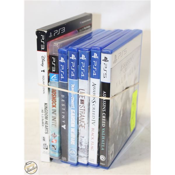 LOT OF 7 PS3, PS4, PS5 GAMES