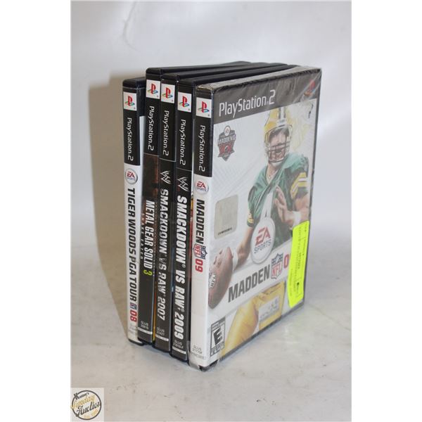 LOT OF 5 PLAYSTATION 2 GAMES