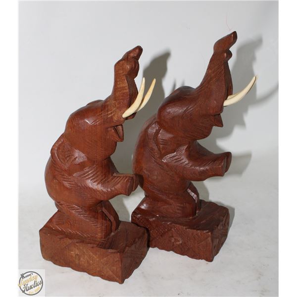 VINTAGE CARVED WOODEN ELEPHANT