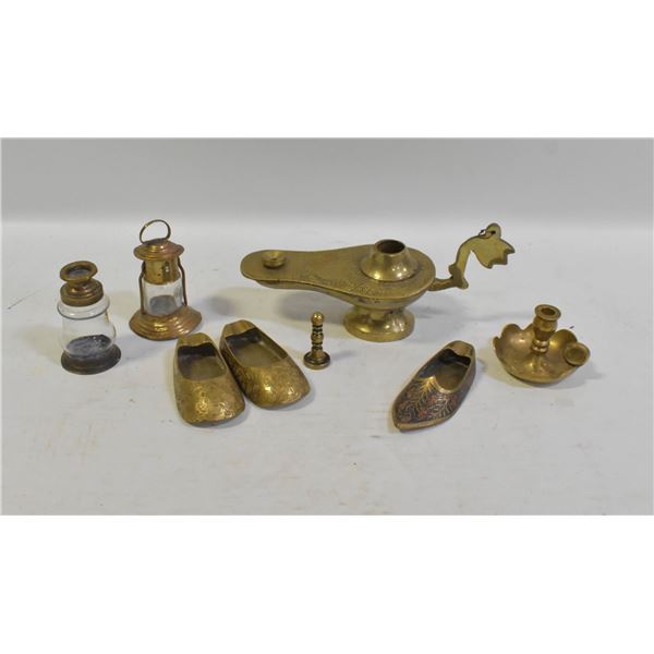 SOLID BRASS ANTIQUE CANDLE HOLDER + BRASS