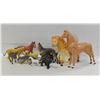 Image 1 : 2 FLATS OF VINTAGE TOY ANIMALS INCLUDES 2 BARBIE-