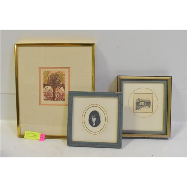 LOT OF 3 ETCHINGS
