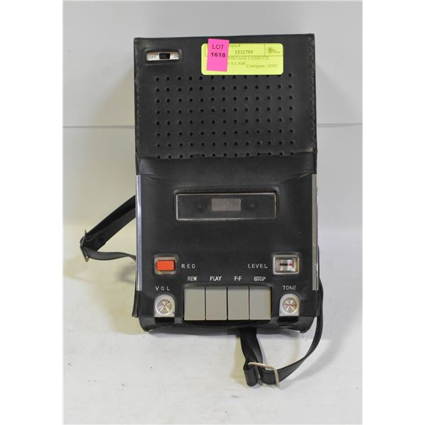 HOLIDAY VINTAGE CASSETTE PLAYER IN A CASE