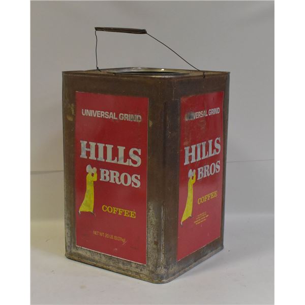LARGE VINTAGE COFFEE TIN HILLS BROTHER 20LBS FOR