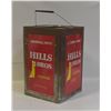 Image 1 : LARGE VINTAGE COFFEE TIN HILLS BROTHER 20LBS FOR