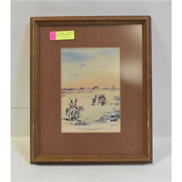 INDIGENOUS FRAMED PICTURE 16" X 14"