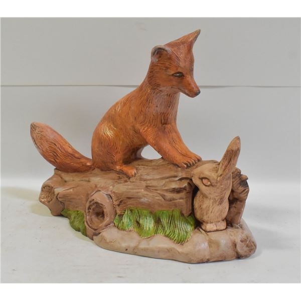 FOX+RABBIT 1980 SCIOTO CERAMICS H-7.5" W-5" L-11"