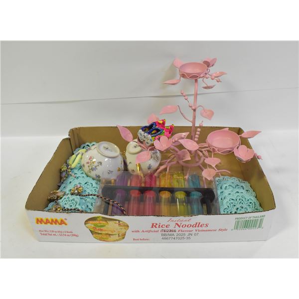 LIMOGES CHINA + METAL CANDLE HOLDER + ESTATE ITEMS