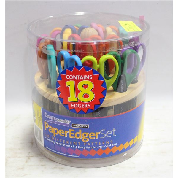 18 PAPER EDGER SCISSOR SET & STAND WITH HANDLE