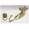 Image 1 : SOLID BRASS HORSE HEAD WALL HOOK + SMALL