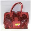 Image 1 : RED ROSE LEATHER TOOLED PURSE-ESTATE