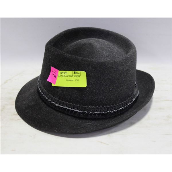 BEAVER FELT VINTAGE HAT JOHNS CUSTOM