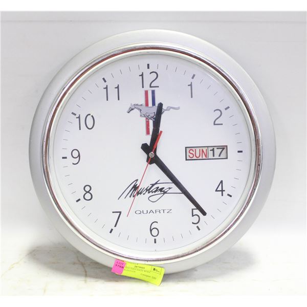 MUSTANG DAY/DATE WALL CLOCK-ESTATE