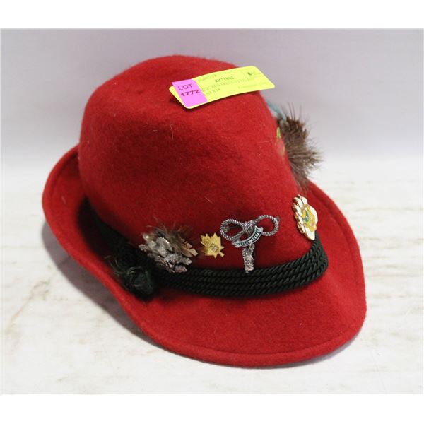 VINTAGE AUSTRIAN STAG PIN HAT-ESTATE