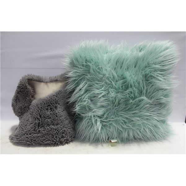 SHEEPSKIN FAUX RUG & PILLOW TOGETHER-ESTATE