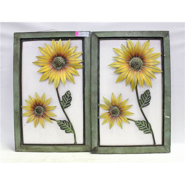 2 OUTDOOR DÉCOR METAL SUNFLOWER 25"X16"