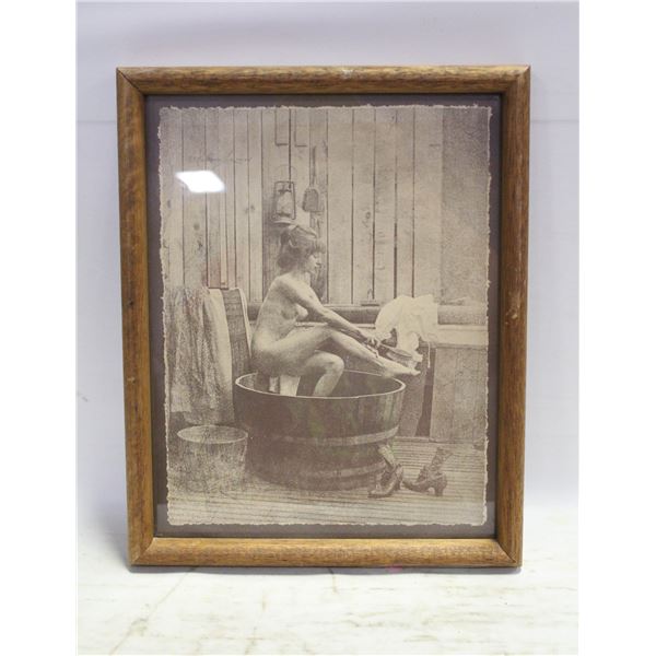 VINTAGE R.HENDRICKSON SEPIA FRAMED PRINT -
