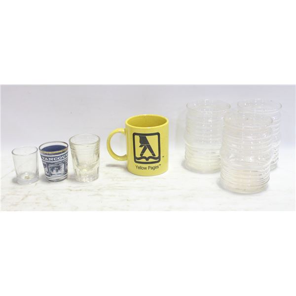LOT OF VARIOUS VINITAGE CUPS AND SHOT GLASSES