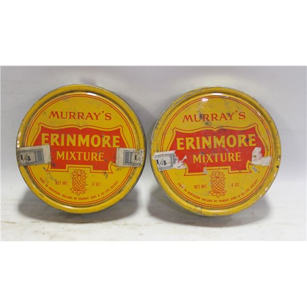2 VINTAGE MURRAY'S ERINMORE MIXTURE TINS