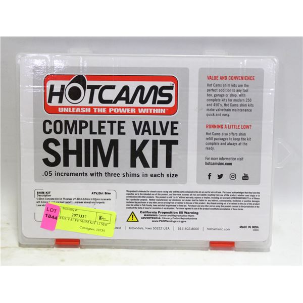 HOT CAMS VALVE SHIM KIT 13 MM .05