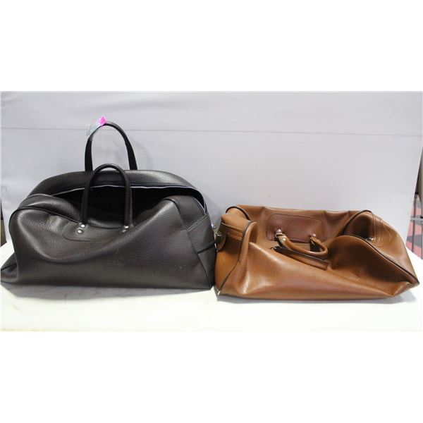 2 VINTAGE LEATHER TRAVEL BAGS