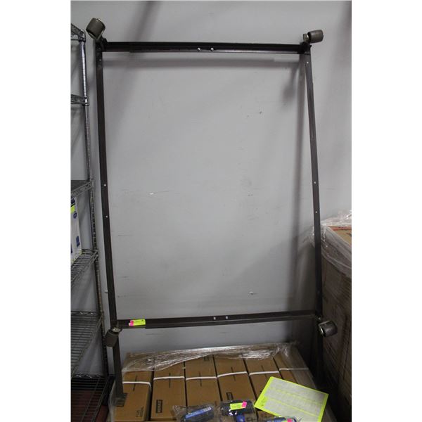 TWIN BEDFRAME METAL ON CASTORS