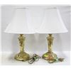 Image 1 : REGENCY STYLE BRASS 23" LAMPS WITH SHADES