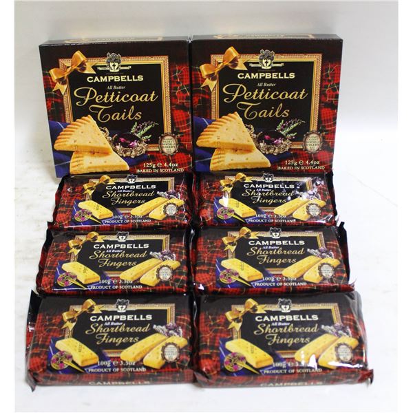 8PKS SCOTTISH CAMPBELL SHORTBREAD COOKIES