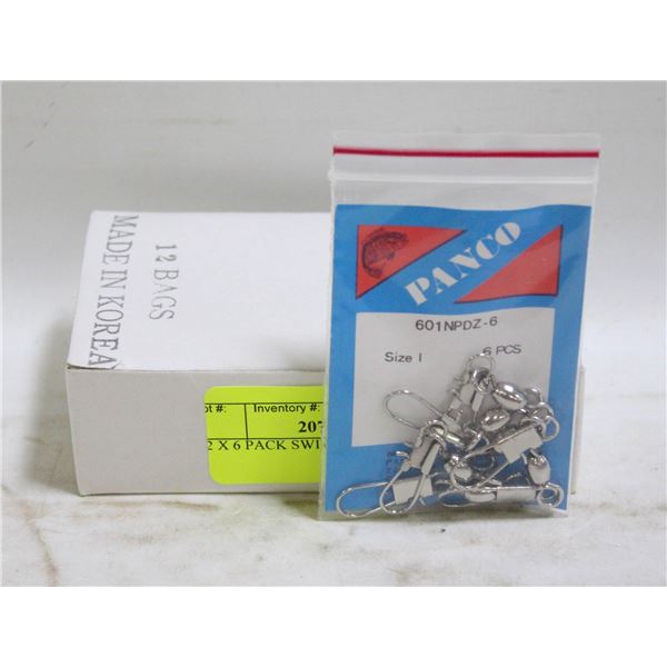 12 X 6 PACK SWIVELS FISHING