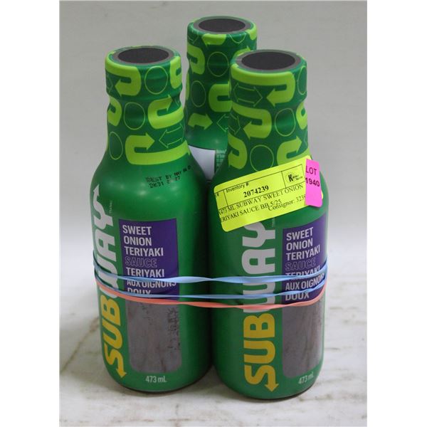 3X473 ML SUBWAY SWEET ONION TERIYAKI SAUCE BB 5/25