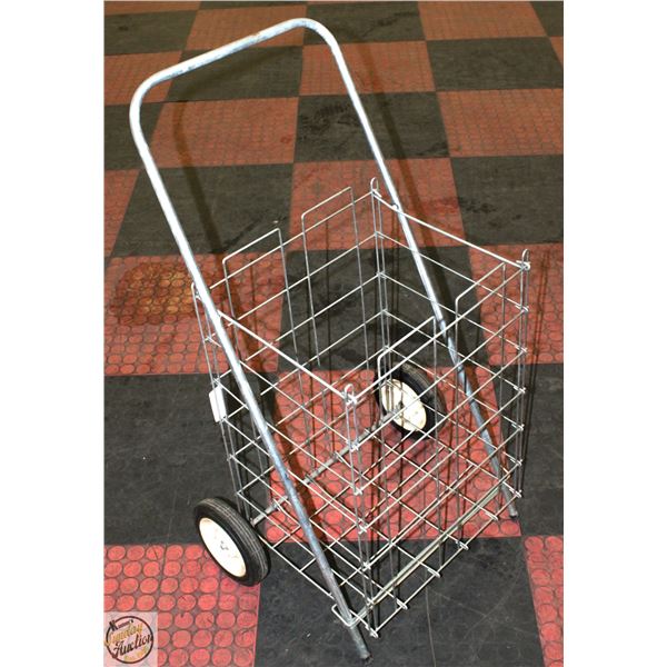 METAL FOLDING ROLLING GROCERY CART
