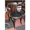 Image 1 : ANTIQUE CHAIR AND FOOT STOOL 15" X 12" X 12"