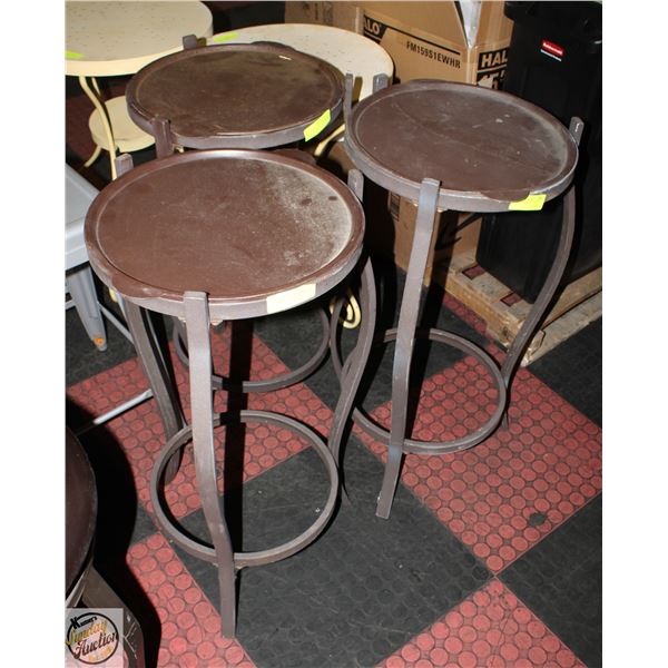 3 METAL PLANT STANDS
