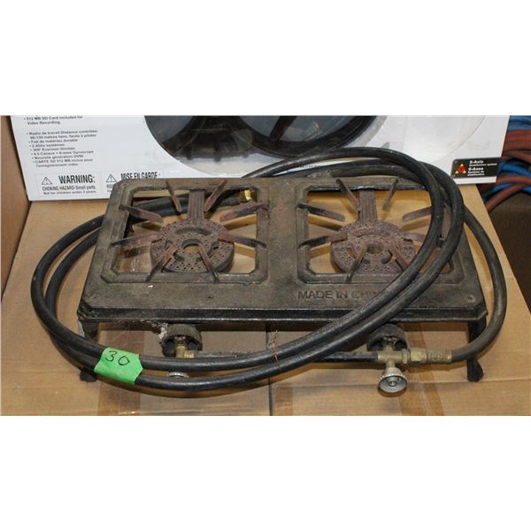 VINTAGE METAL IRON GAS CAMPER STOVE