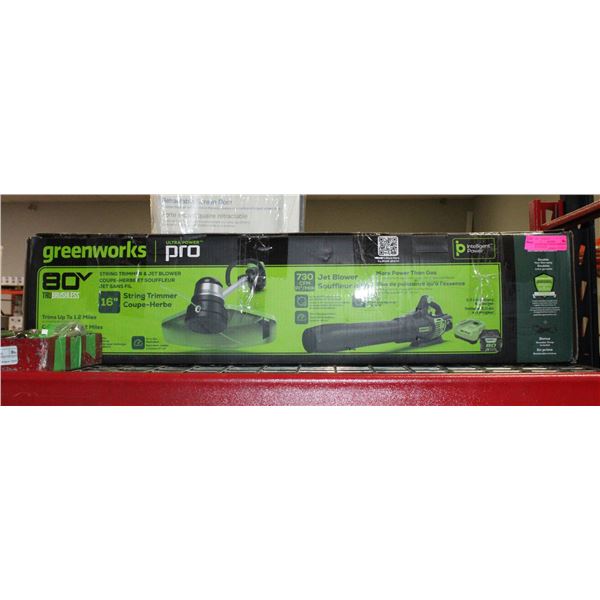 GREENWORKS STRING TRIMMER & JET BLOWER