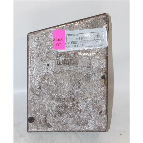 VINTAGE DRILL INDEX METAL CASE RADNOR NOT FULL