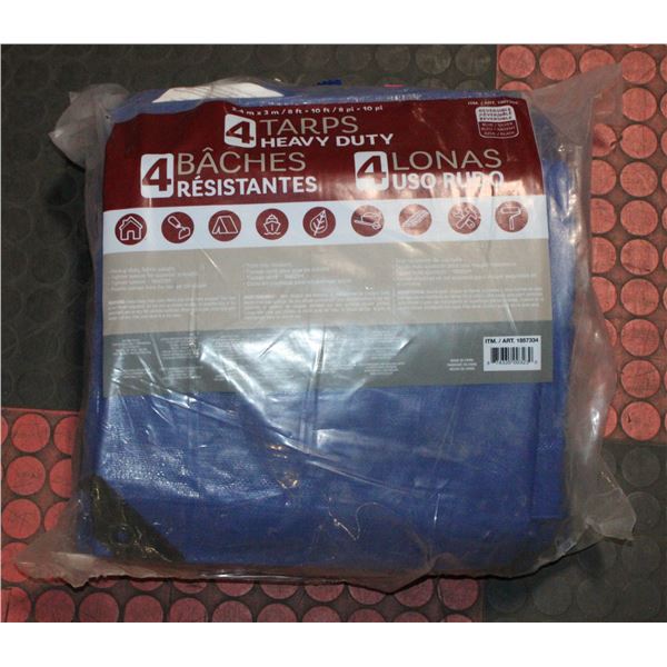 4 TARPS HEAVY DUTY 2.4M X 3M