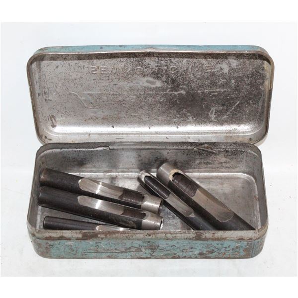 VINTAGE METAL CASE WITH STEEL LEATHER HOLE