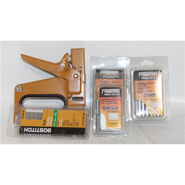 VINTAGE BOSTITCH STAPLE GUN WITH STAPLES