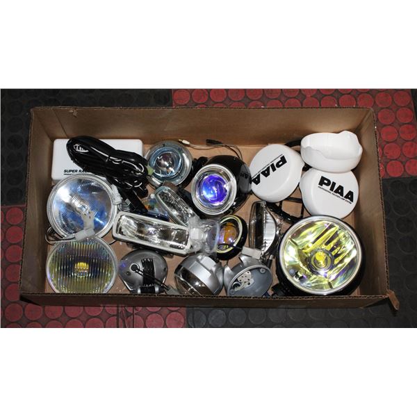 TRAY OF PIAA LIGHTS, LENSES