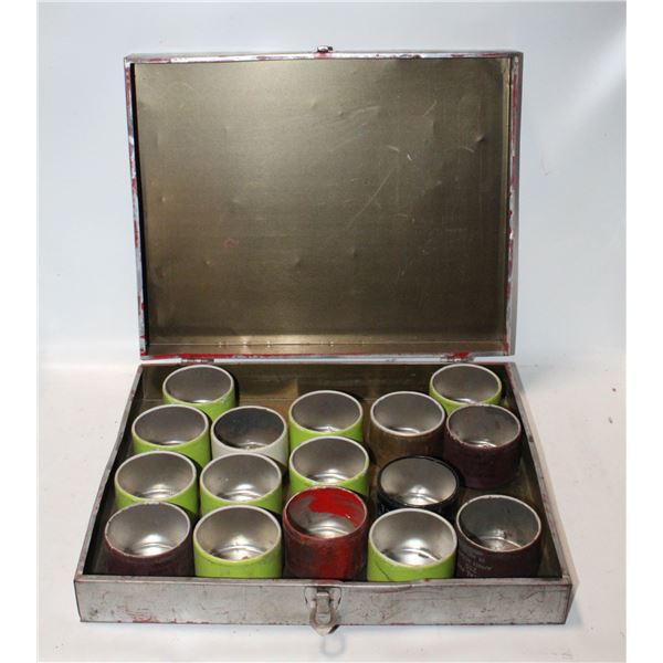 VINTAGE GARAGE METAL ORGANIZER WITH LATCH