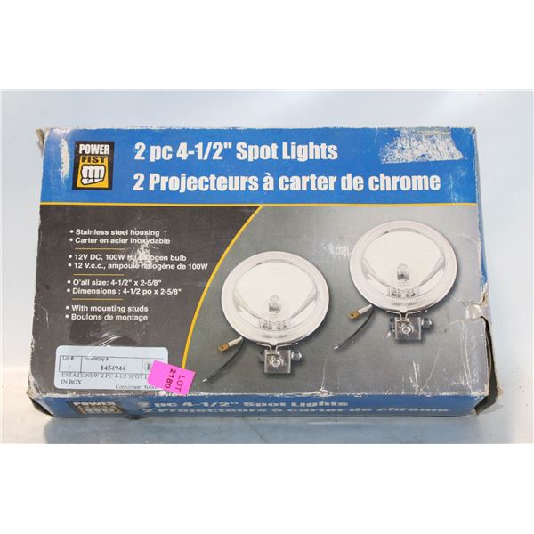 ESTATE NEW 2 PC 4-1/2 SPOT LIGHTS IN BOX