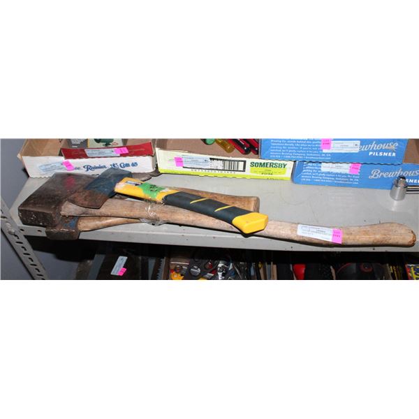 LOT OF ASSORTED AXES AND HATCHETS