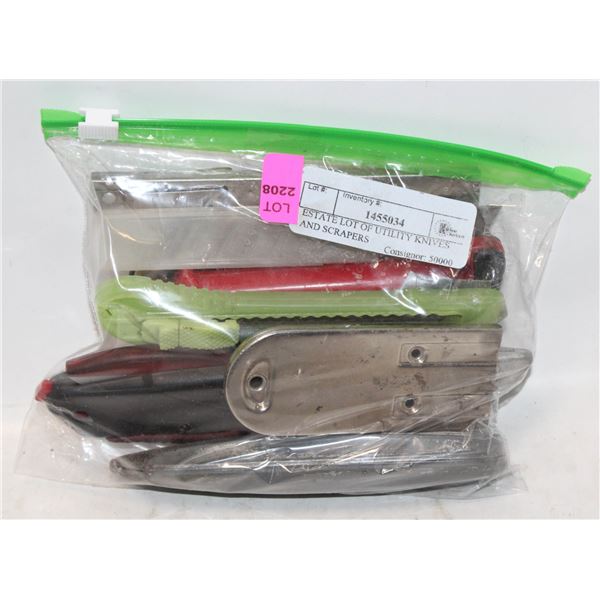 ESTATE LOT OF UTILITY KNIVES AND SCRAPERS