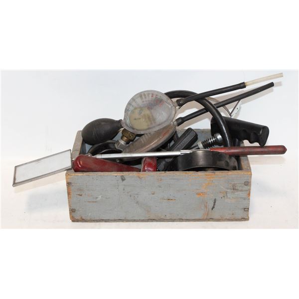 ESTATE LOT OF COMPRESSION TESTORS & OIL WRENCHES