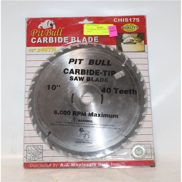 10" CARBIDE TIPPED SAW BLADE 40 TEETH