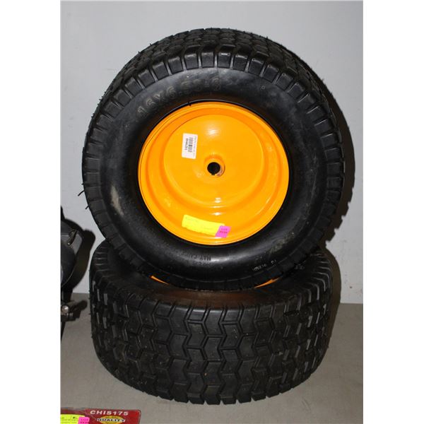 LOT OF 2 TRACTOR TIRES WHEELS 16X6.50-8