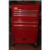 Image 1 : RED METAL WHEELED 2 TIER TOOL BOX- NO KEY