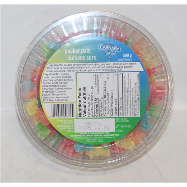 CASE OF 8 TUBS CARNEY SWEET PUCKERS PAL